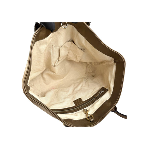 Gucci Brown Metallic Heart-Bit Top Handle Tote Bag