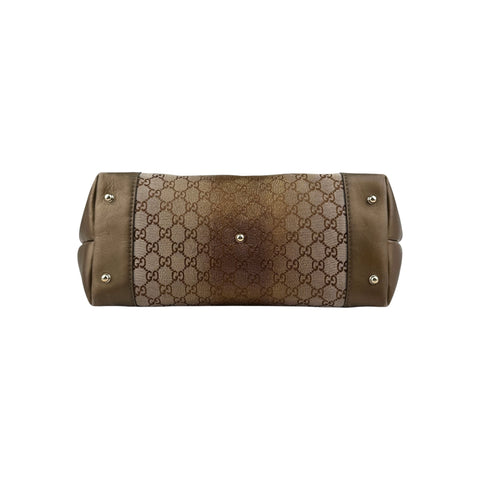 Gucci Brown Metallic Heart-Bit Top Handle Tote Bag