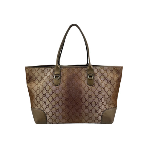 Gucci Brown Metallic Heart-Bit Top Handle Tote Bag