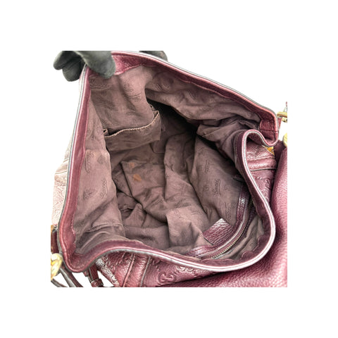 Gucci Burgundy Guccissima Leather Large Techno Horsebit Hobo