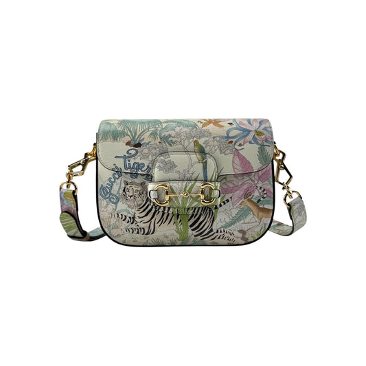 Gucci Calfskin Tiger Savanah Horsebit 1955 Shoulder Bag