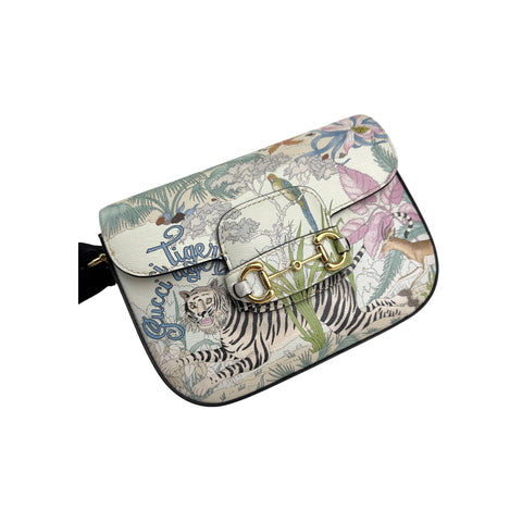 Gucci Calfskin Tiger Savanah Horsebit 1955 Shoulder Bag