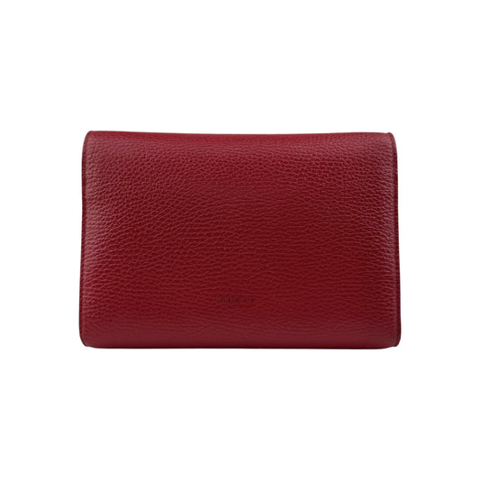 Gucci Cross Body Dionysus Chain Wallet in Hibiscus Red, Leather