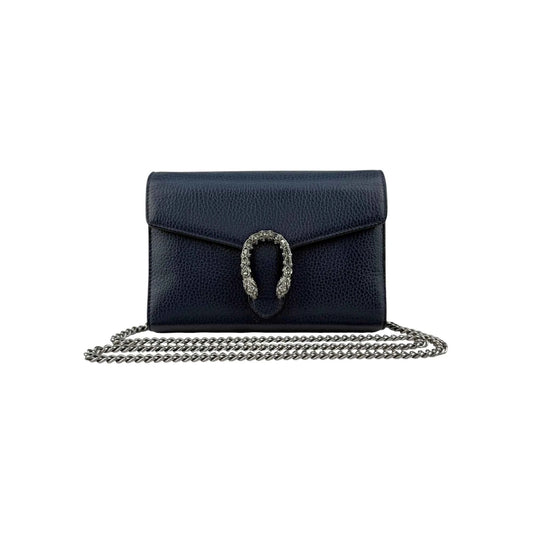 Gucci Dionysus Navy Leather Chain Shoulder Bag