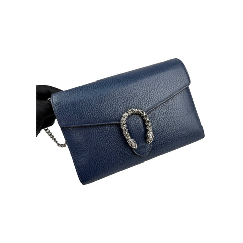 Gucci Dionysus Navy Leather Chain Shoulder Bag
