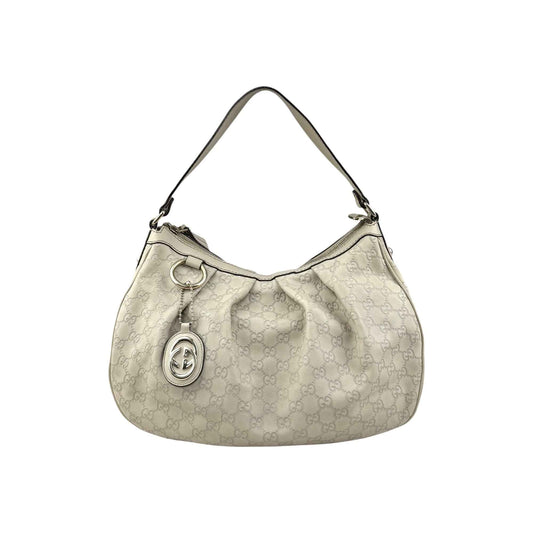 Gucci Ecru Guccissima Leather Sukey Shoulder Bag