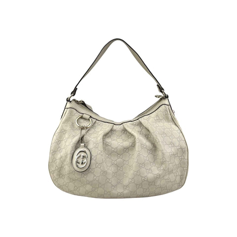 Gucci Ecru Guccissima Leather Sukey Shoulder Bag