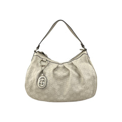 Gucci Ecru Guccissima Leather Sukey Shoulder Bag front view