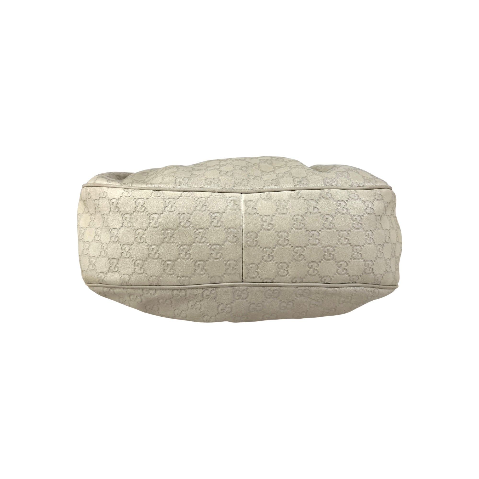 Gucci Ecru Guccissima Leather Sukey Shoulder Bag side view