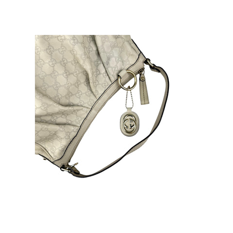 Gucci Ecru Guccissima Leather Sukey Shoulder Bag