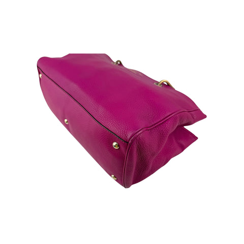 Gucci Fuchsia Leather Medium Bamboo Shopping Leather Tote Bag