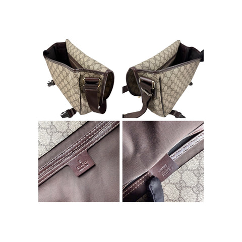 Gucci GG Brown Supreme Monogram Coated Canvas Large Messenger Bag