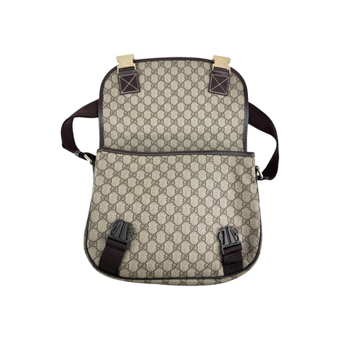Gucci GG Brown Supreme Monogram Coated Canvas Large Messenger Bag