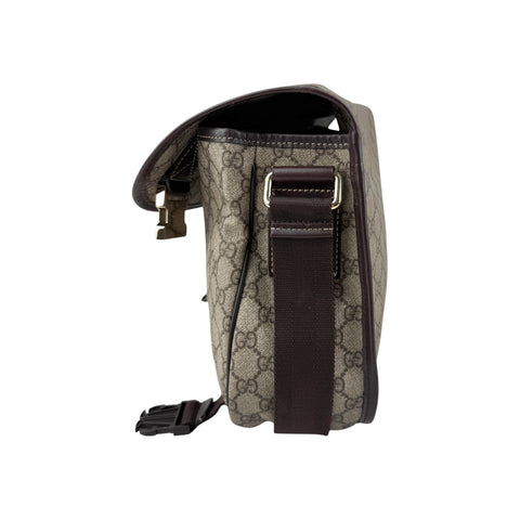 Gucci GG Brown Supreme Monogram Coated Canvas Large Messenger Bag