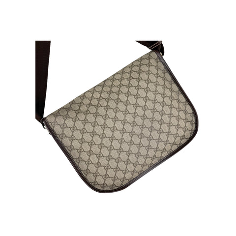 Gucci GG Brown Supreme Monogram Coated Canvas Large Messenger Bag