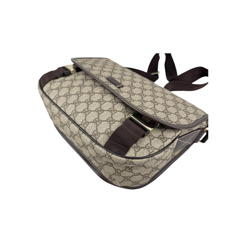 Gucci GG Brown Supreme Monogram Coated Canvas Large Messenger Bag