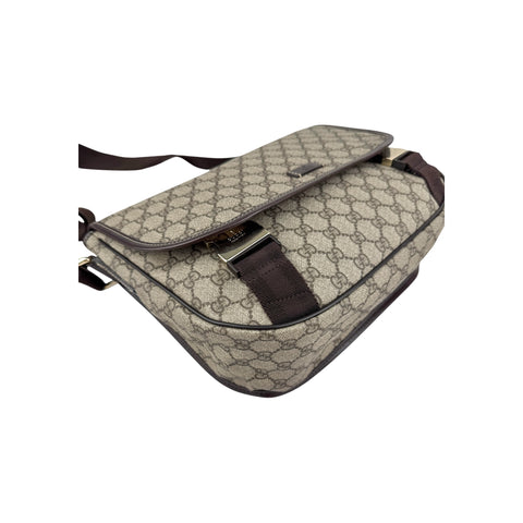 Gucci GG Brown Supreme Monogram Coated Canvas Large Messenger Bag