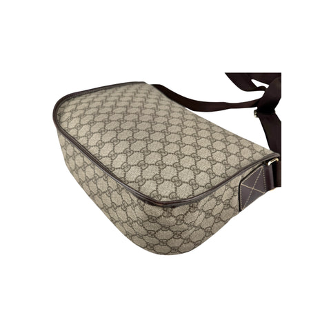 Gucci GG Brown Supreme Monogram Coated Canvas Large Messenger Bag