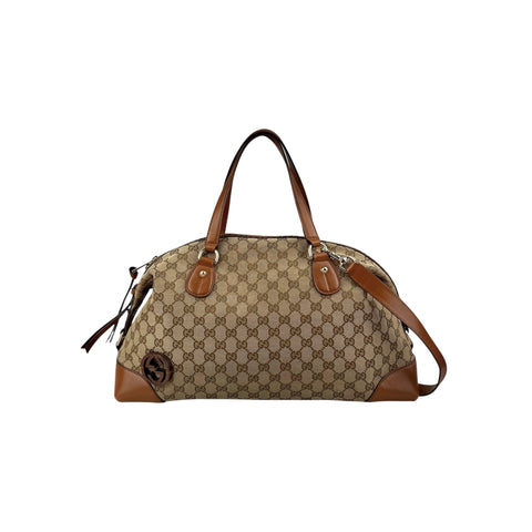 Gucci GG Canvas Brick Lane Convertible Boston Bag