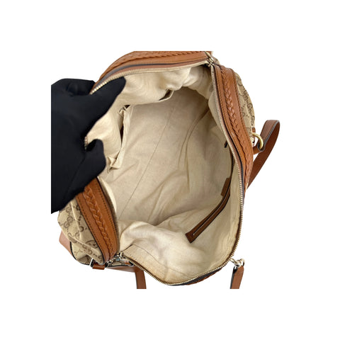 Gucci GG Canvas Brick Lane Convertible Boston Bag