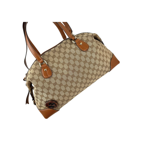 Gucci GG Canvas Brick Lane Convertible Boston Bag