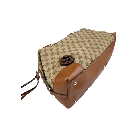 Gucci GG Canvas Brick Lane Convertible Boston Bag