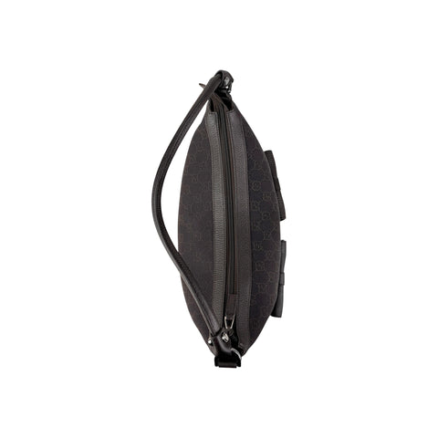 Gucci GG Canvas Brown Shoulder Bag Leather Cloth