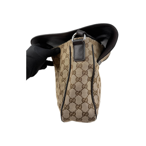 Gucci  gg canvas messenger bag