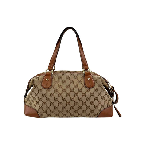 Gucci Brown GG Canvas Boston Shoulder Bag