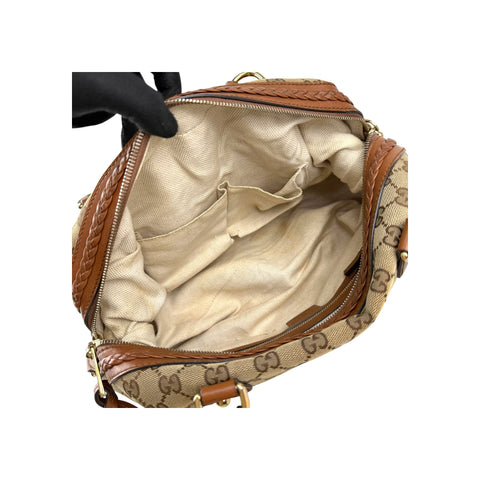 Gucci Brown GG Canvas Boston Shoulder Bag