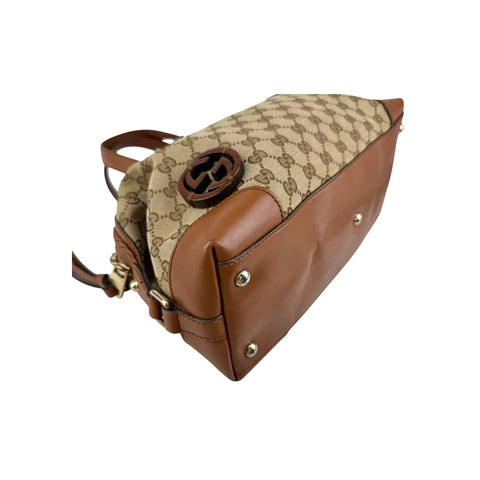 Gucci Brown GG Canvas Boston Shoulder Bag