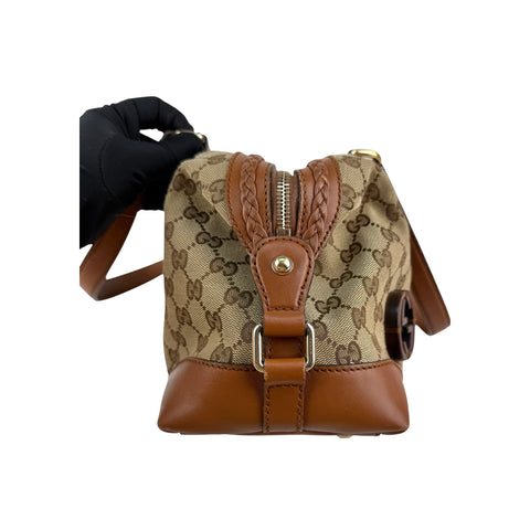 Gucci Brown GG Canvas Boston Shoulder Bag