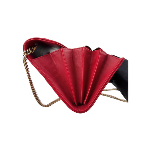 Gucci GG Marmont Matelasse Red Leather Crossbody Bag