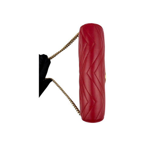 Gucci GG Marmont Matelasse Red Leather Crossbody Bag