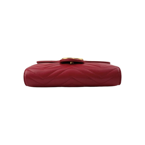 Gucci GG Marmont Matelasse Red Leather Crossbody Bag