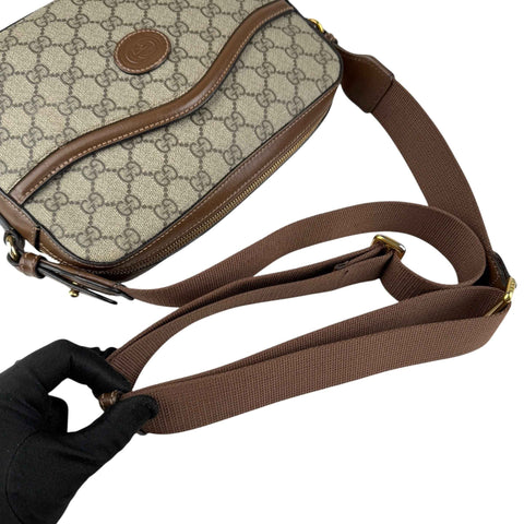 Gucci GG Supreme Messenger Brown Bag
