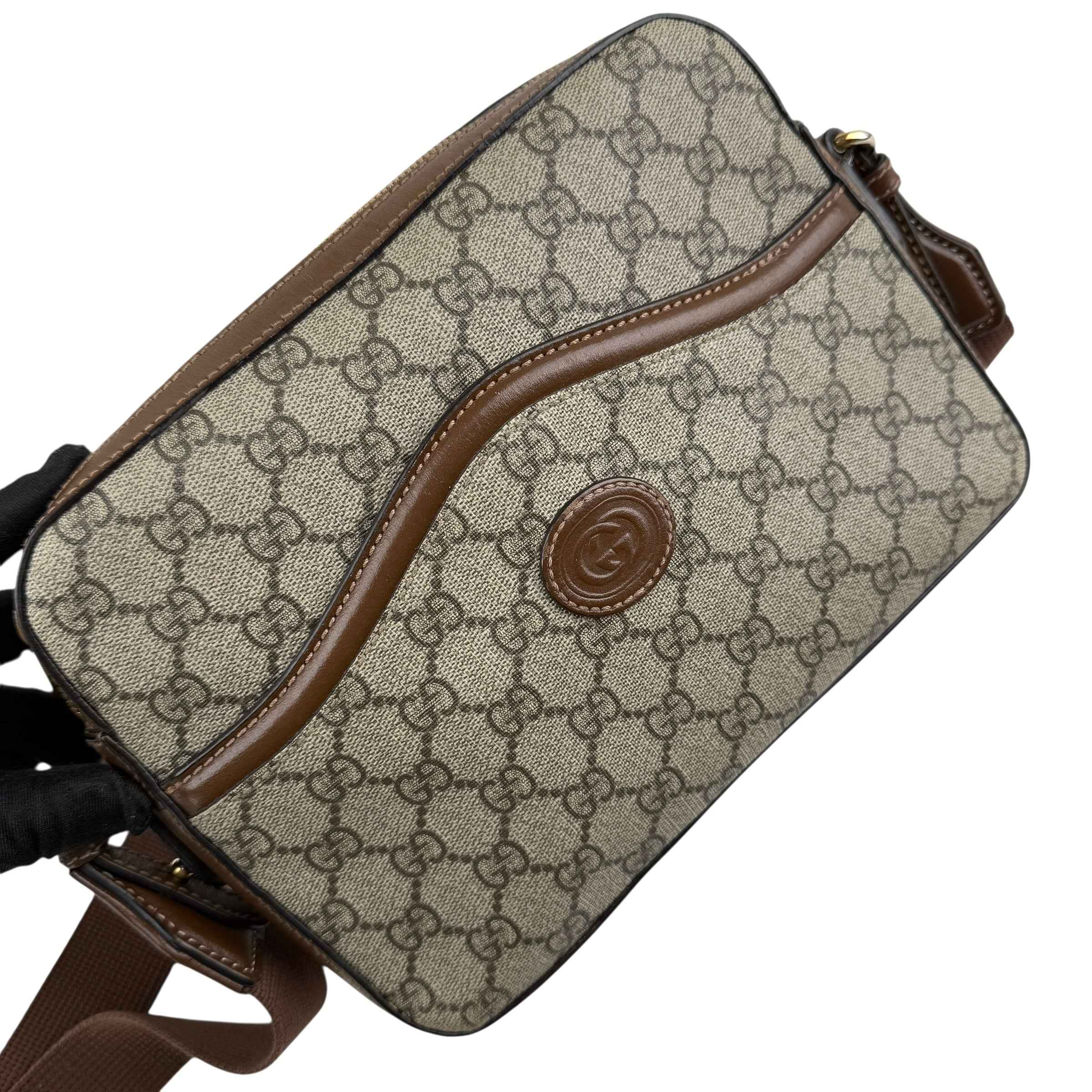 Gucci GG Supreme Messenger Brown Bag