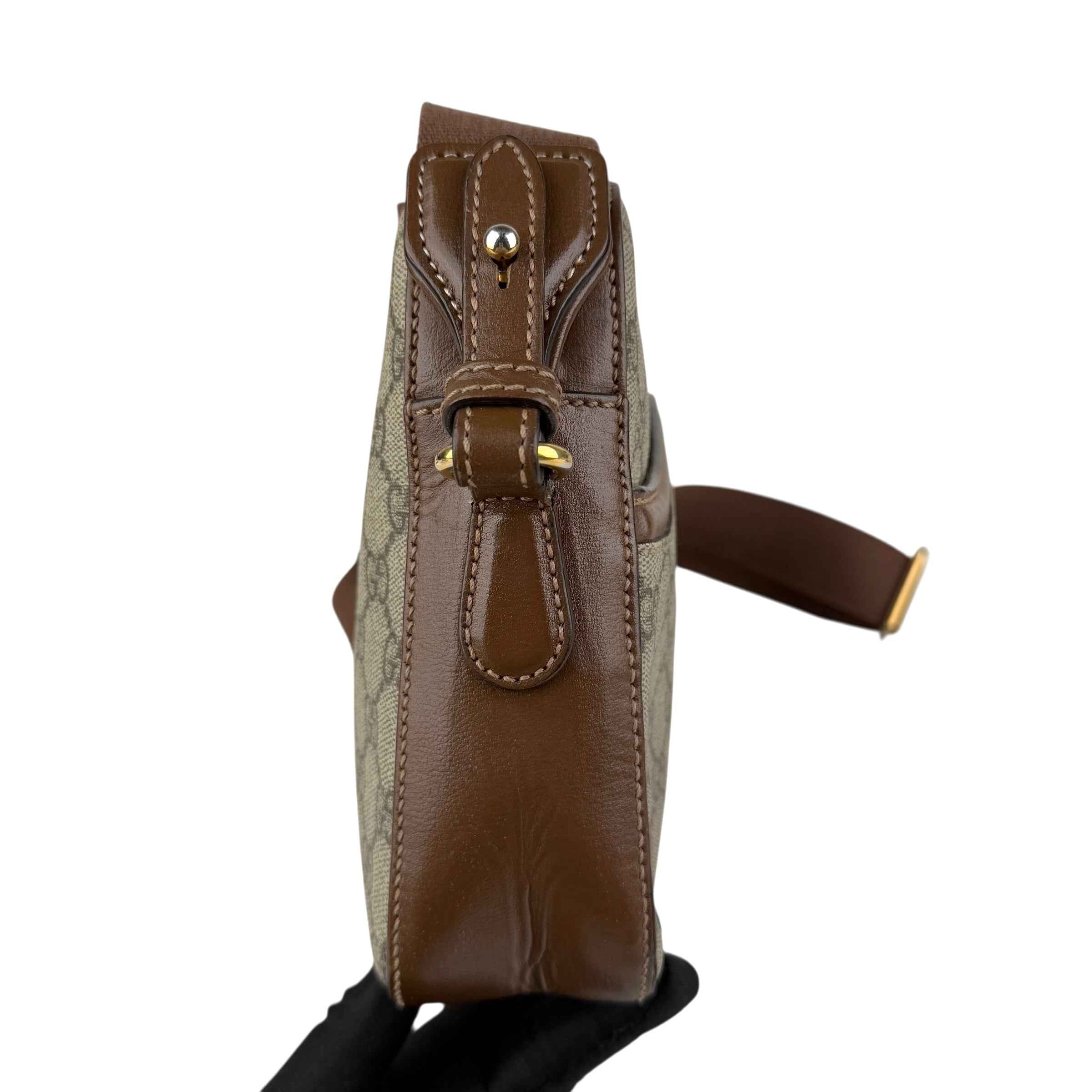 Gucci GG Supreme Messenger Brown Bag