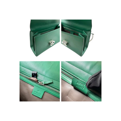 Gucci Green Interlocking G Leather Chain Shoulder Bag