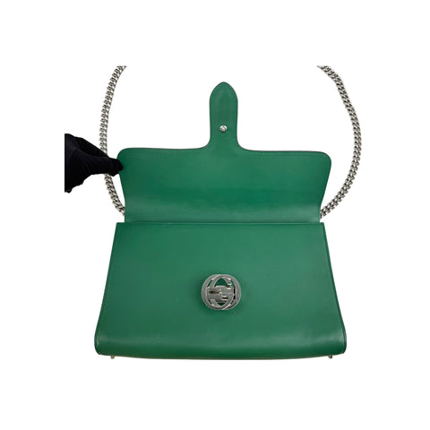 Gucci Green Interlocking G Leather Chain Shoulder Bag