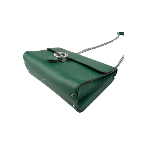 Gucci Green Interlocking G Leather Chain Shoulder Bag
