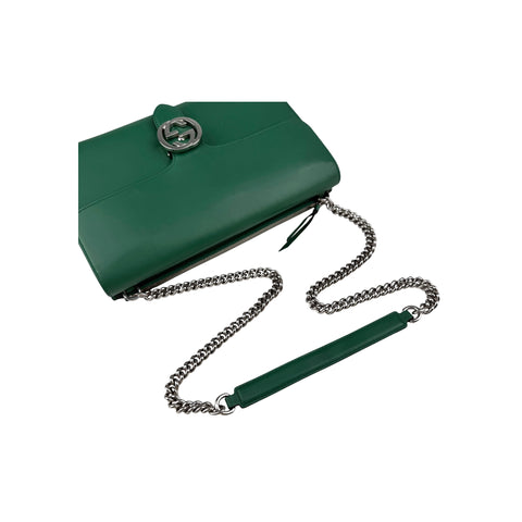Gucci Green Interlocking G Leather Chain Shoulder Bag