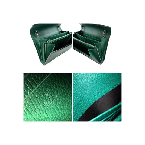 Gucci Green Leather Mini Dionysus Crystals Shoulder Bag