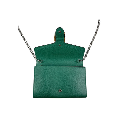 Gucci Green Leather Mini Dionysus Crystals Shoulder Bag