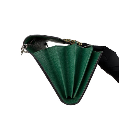 Gucci Green Pebbled Leather Dionysus Mini Wallet on Chain Bag