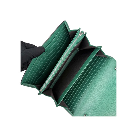 Gucci Green Pebbled Leather Dionysus Mini Wallet on Chain Bag