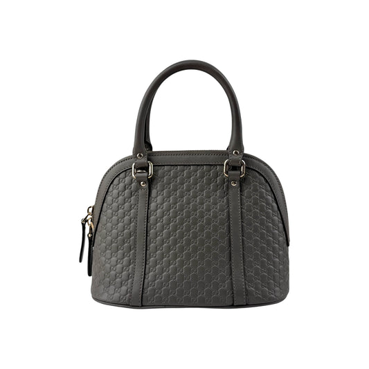 Gucci Grey Micro Guccissima Leather Mini Dome Crossbody Bag