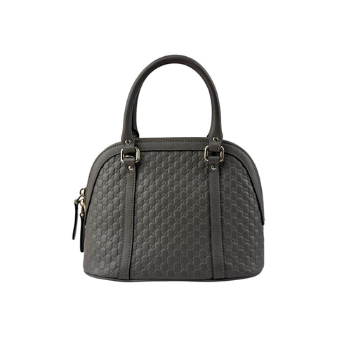Gucci Grey Micro Guccissima Leather Mini Dome Crossbody Bag