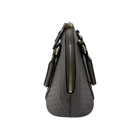 Gucci Grey Micro Guccissima Leather Mini Dome Crossbody Bag