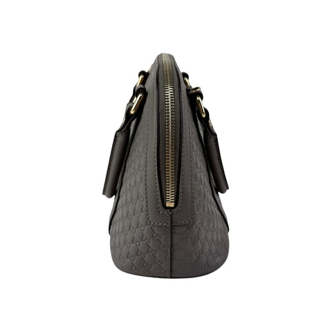 Gucci Grey Micro Guccissima Leather Mini Dome Crossbody Bag